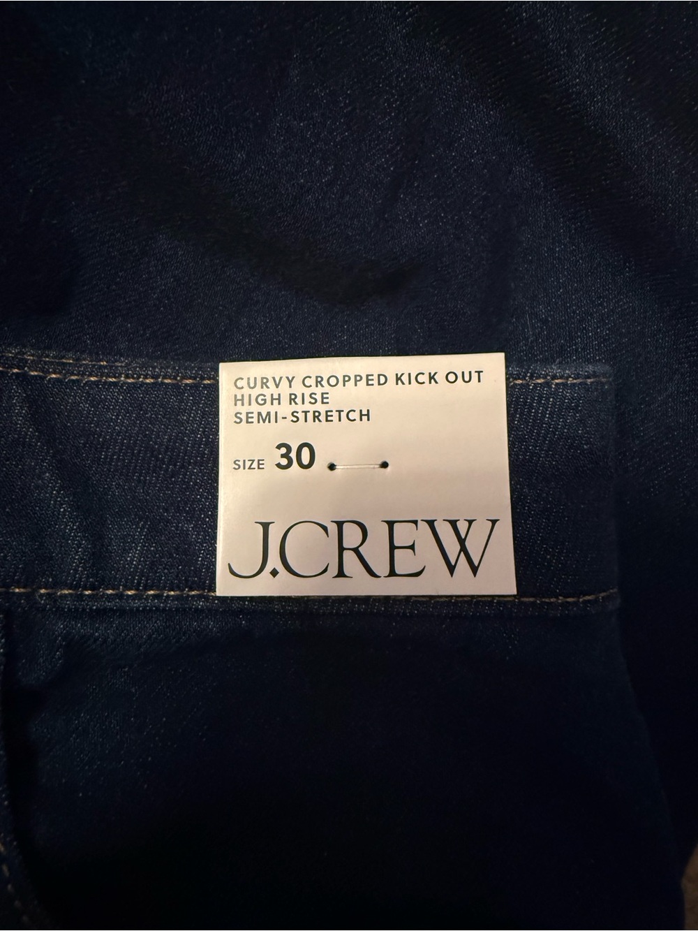 J. Crew Dark Wash Curvy Cropped Kick Out Jean - Picture 2 of 3